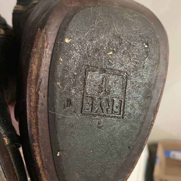 Vintage Rare Frye Victorian Goth Matilda Faux Button Black Leather Heeled Boots - Picture 9 of 14